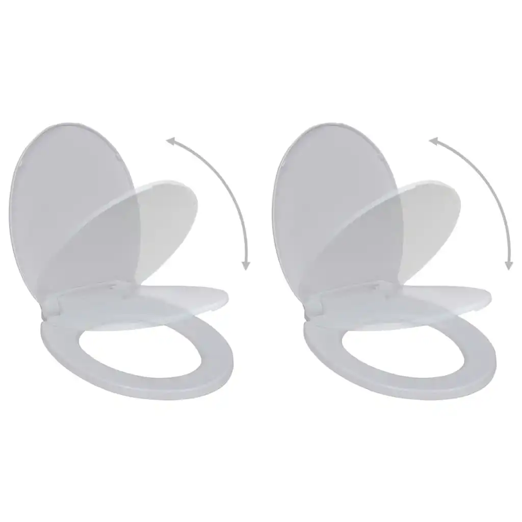 Toilet Seats with Soft Close Lids 2 pcs Plastic White 275927