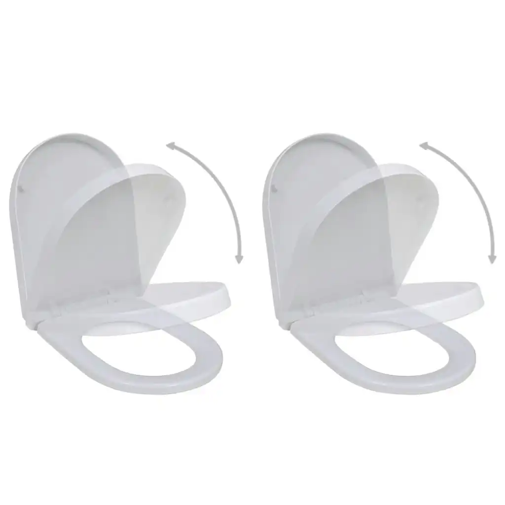 Toilet Seats with Soft Close Lids 2 pcs Plastic White 275928