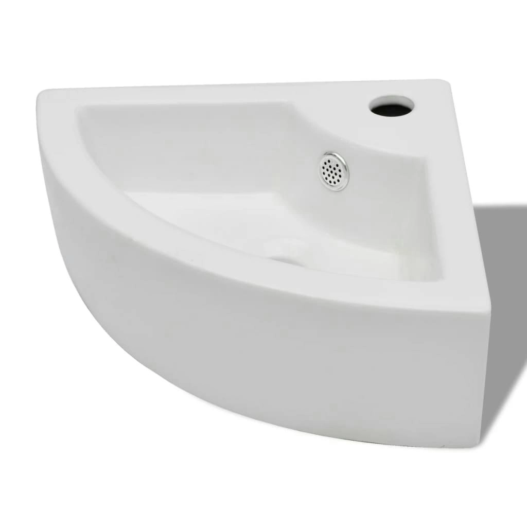 Wash Basin with Overflow 45x32x12.5 cm White 140697