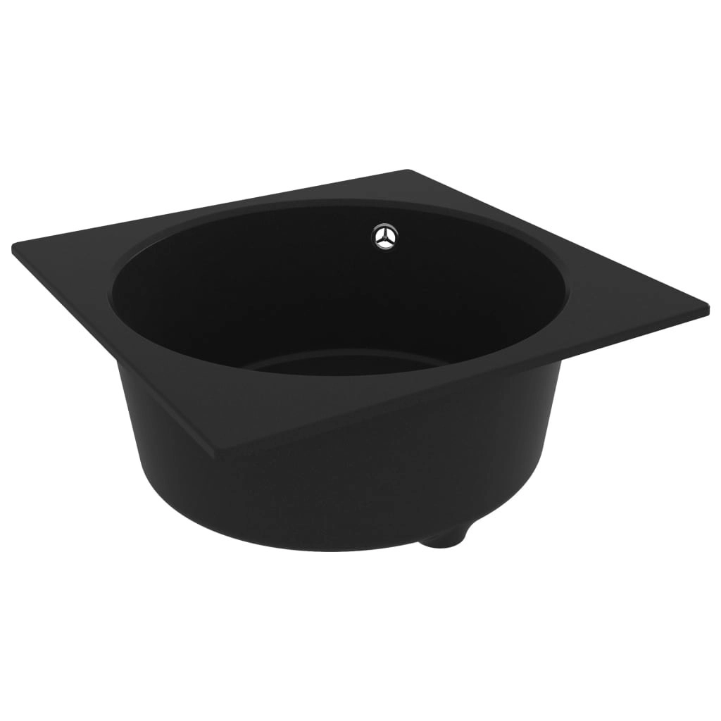 Kitchen Sink with Overflow Hole Black Granite 150999