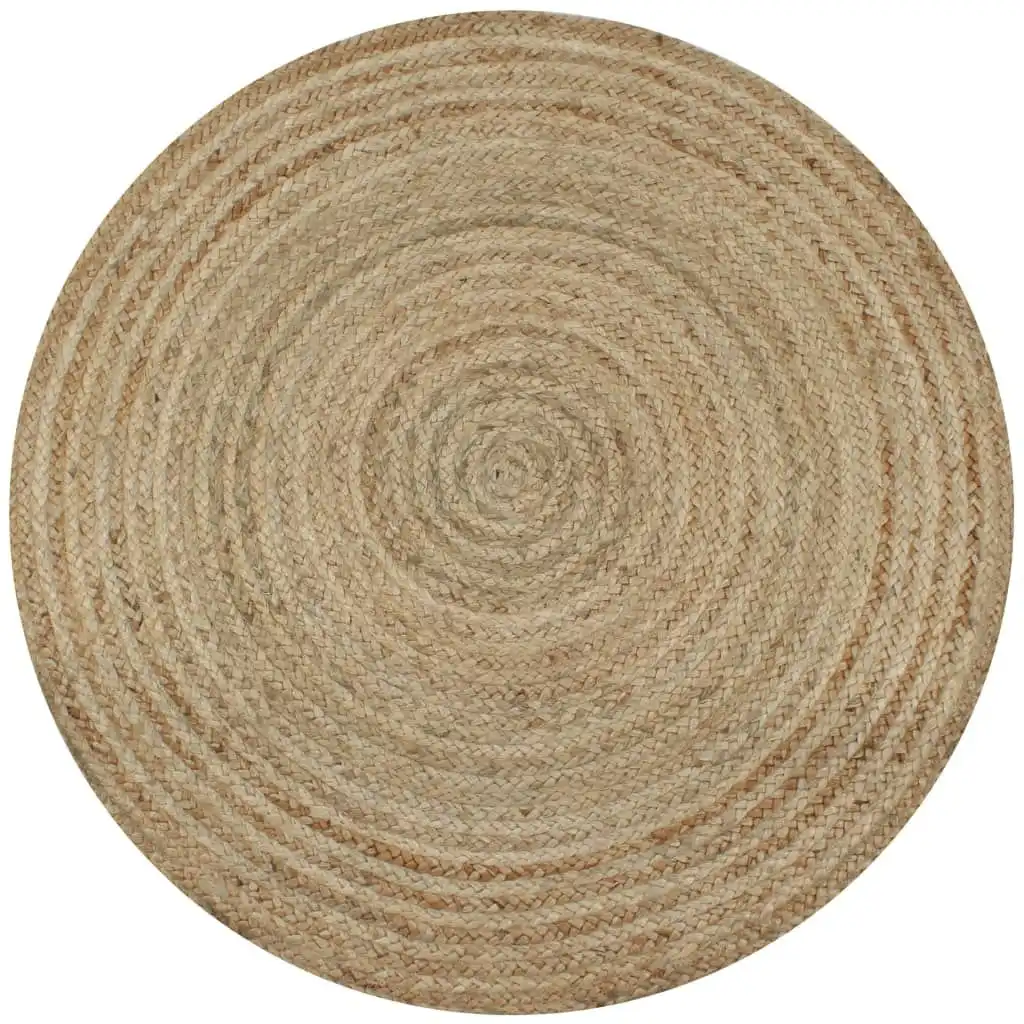 Area Rug Braided Jute 120 cm Round 245337