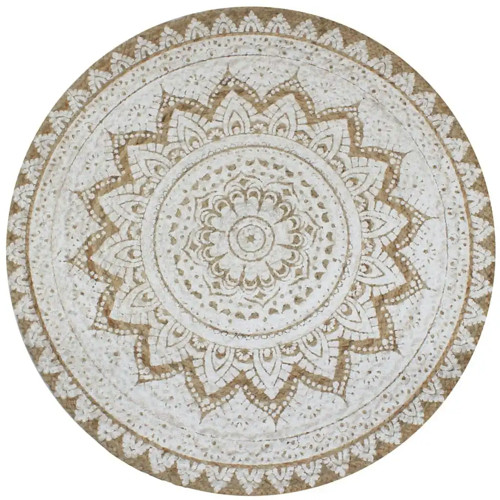 Area Rug Braided Jute Printed 120 cm Round 245340