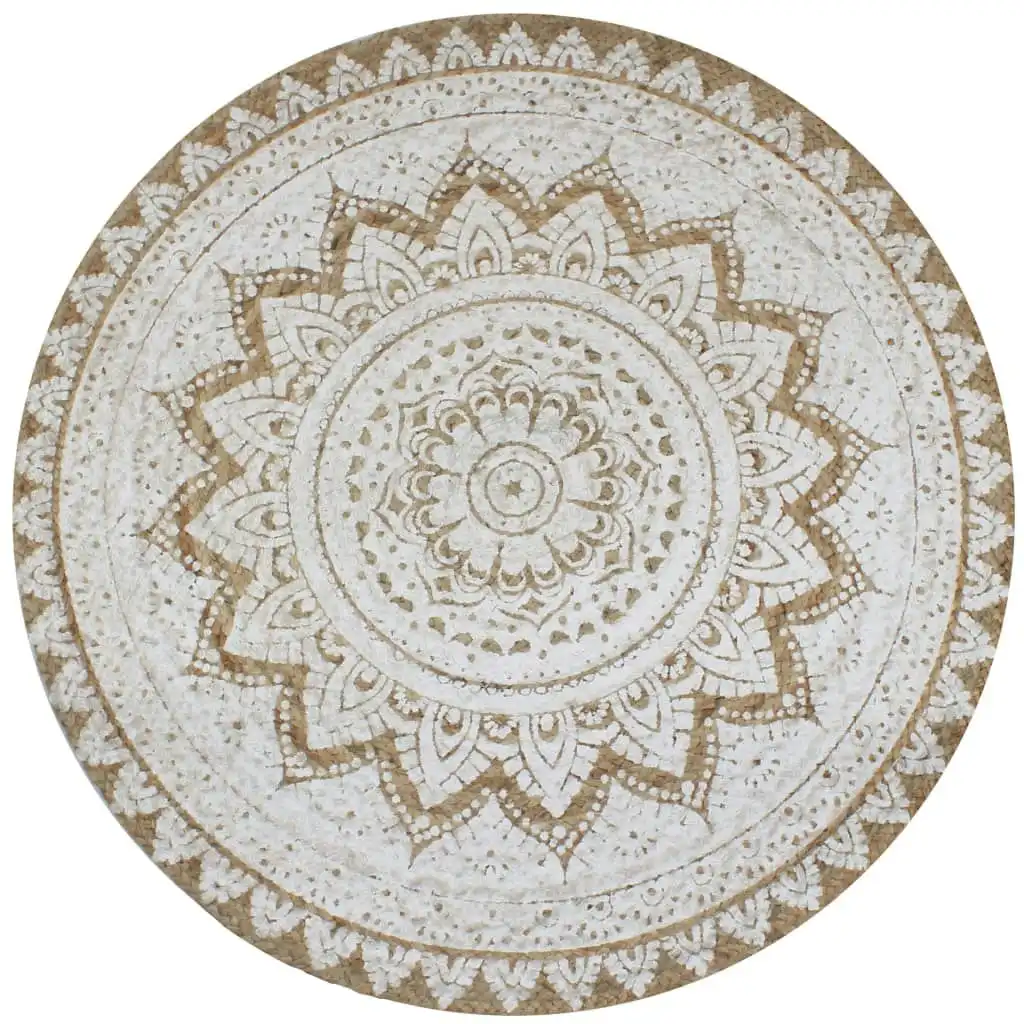 Area Rug Braided Jute Printed 150 cm Round 245341