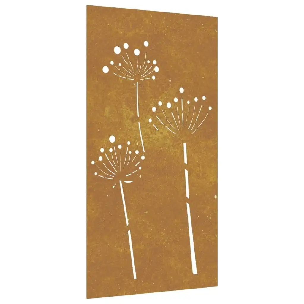 Garden Wall Decoration 105x55 cm Corten Steel Flower Design 824486