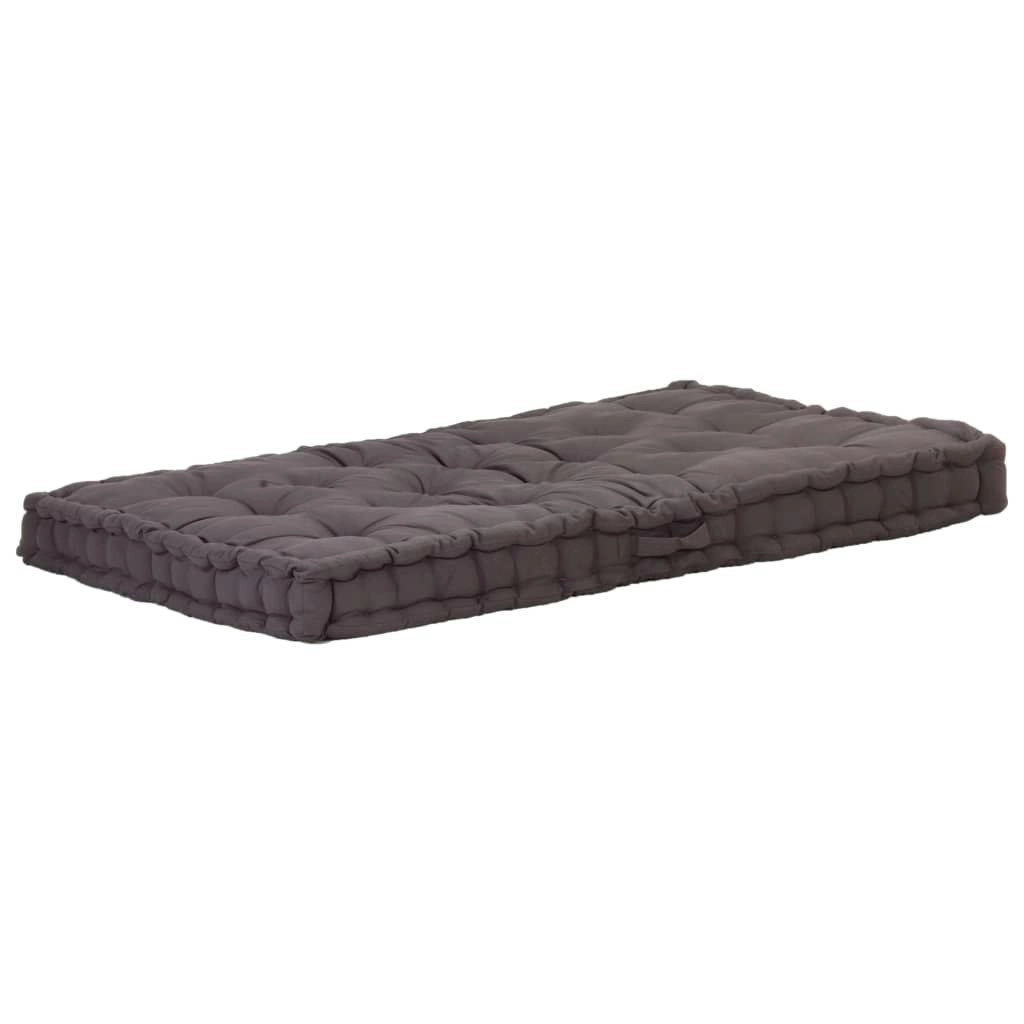 Pallet Floor Cushion Cotton 120x80x10 cm Anthracite 48676