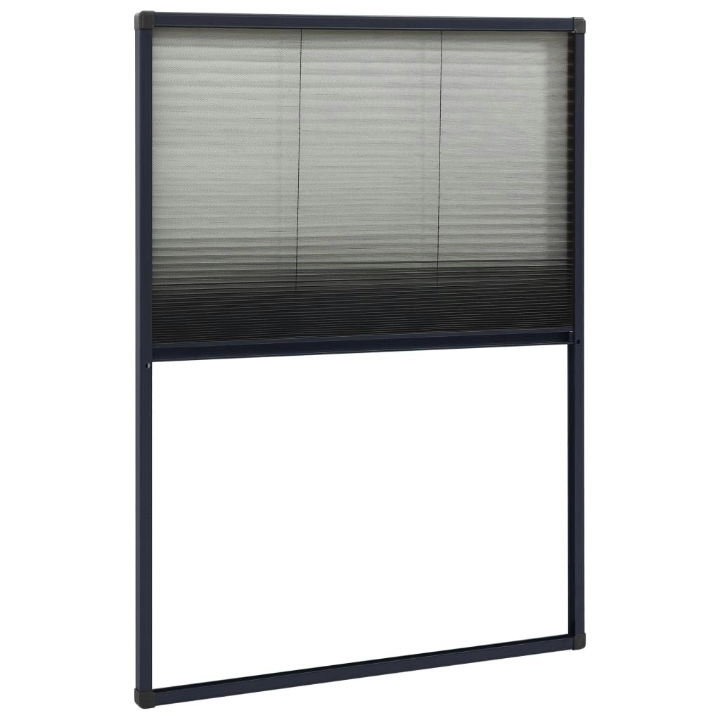 Plisse Insect Screen for Windows Aluminium Anthracite 80x120 cm 148665