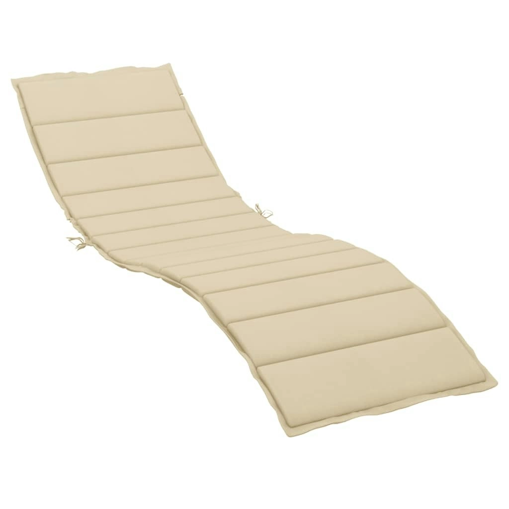 Sun Lounger Cushion Beige 200x50x3cm Oxford Fabric 314191