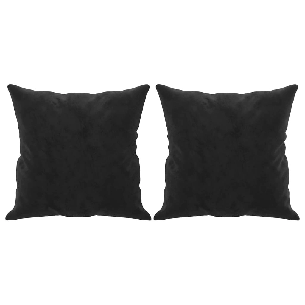 Throw Pillows 2 pcs Black 40x40 cm Velvet 349490