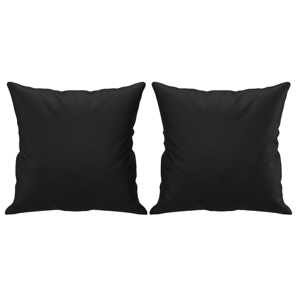 Throw Pillows 2 pcs Black 40x40 cm Faux Leather 349479