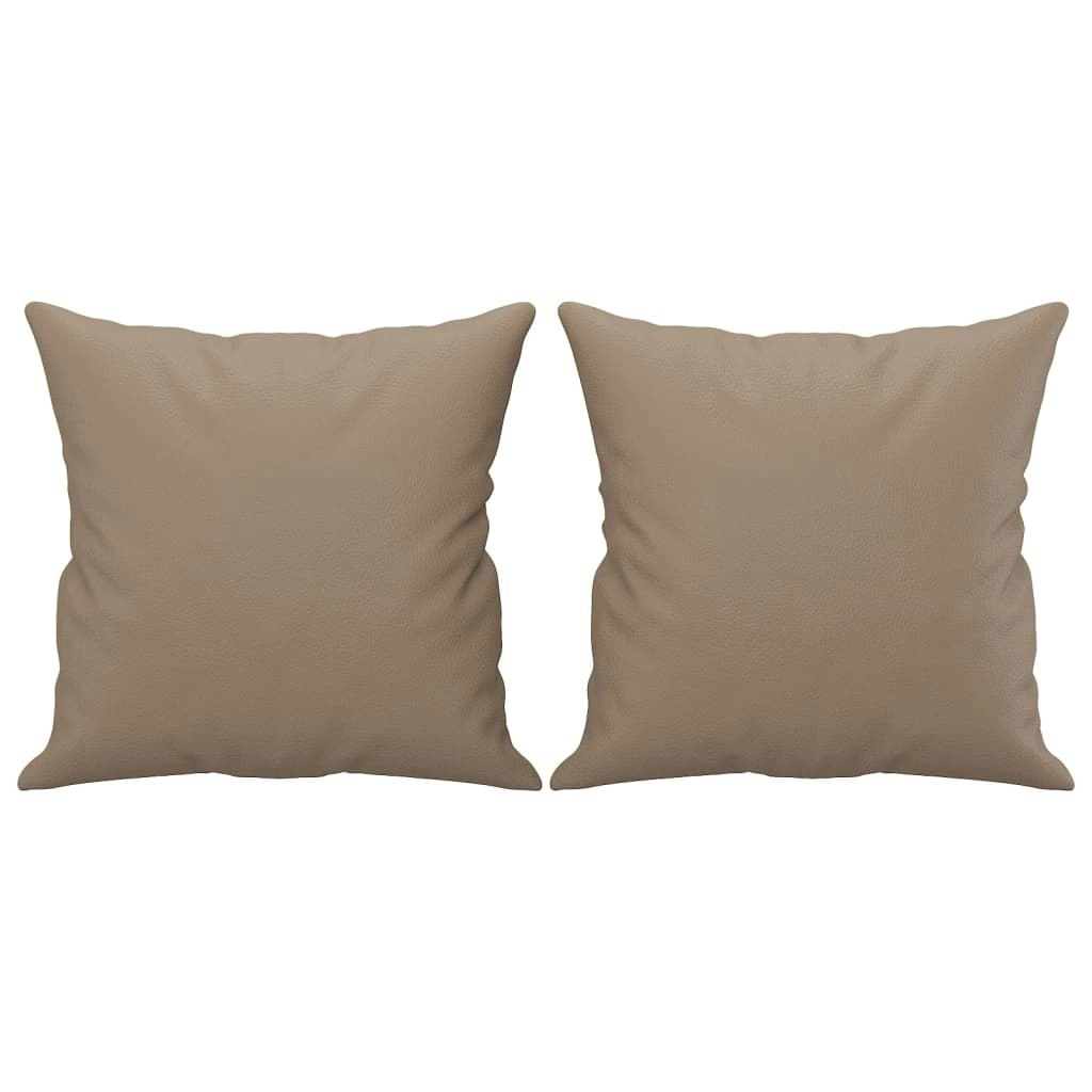 Throw Pillows 2 pcs Cappuccino 40x40 cm Faux Leather 349484