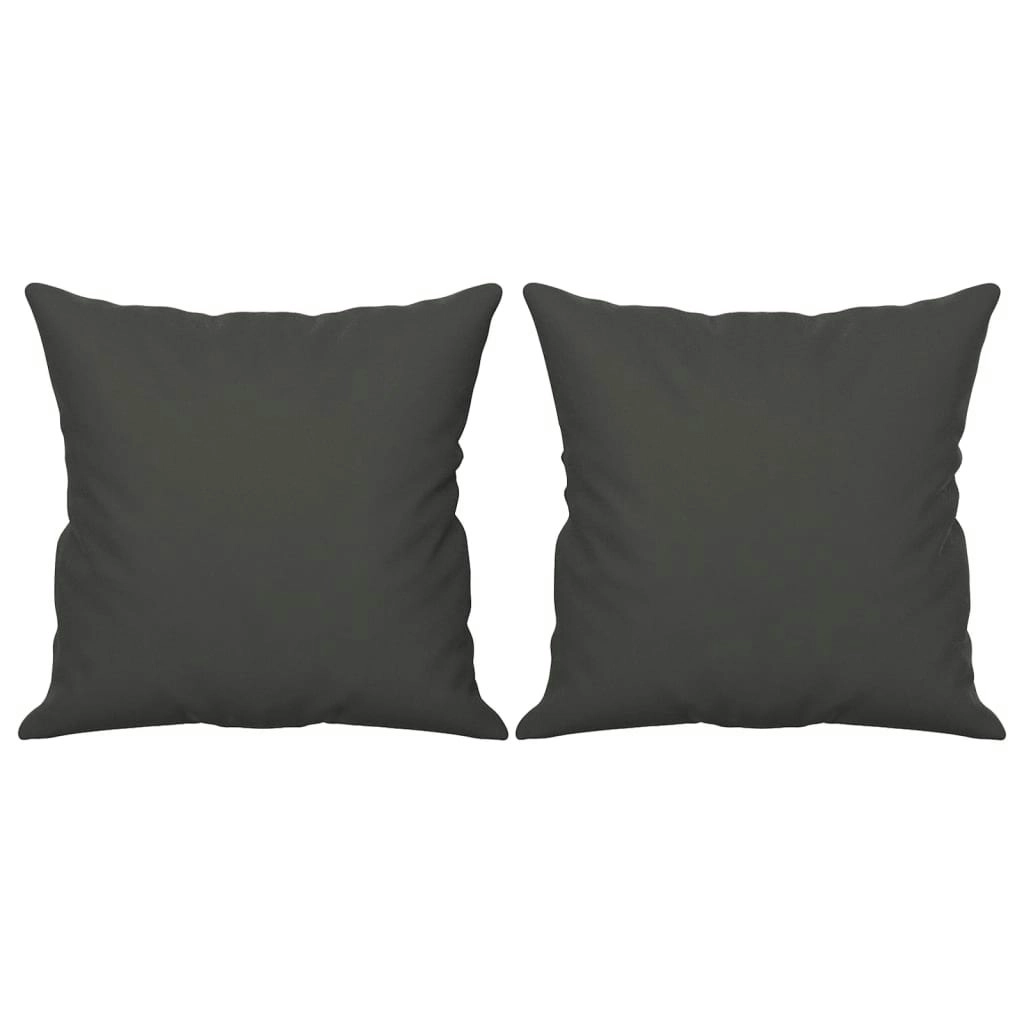 Throw Pillows 2 pcs Dark Grey 40x40 cm Microfibre Fabric 349497