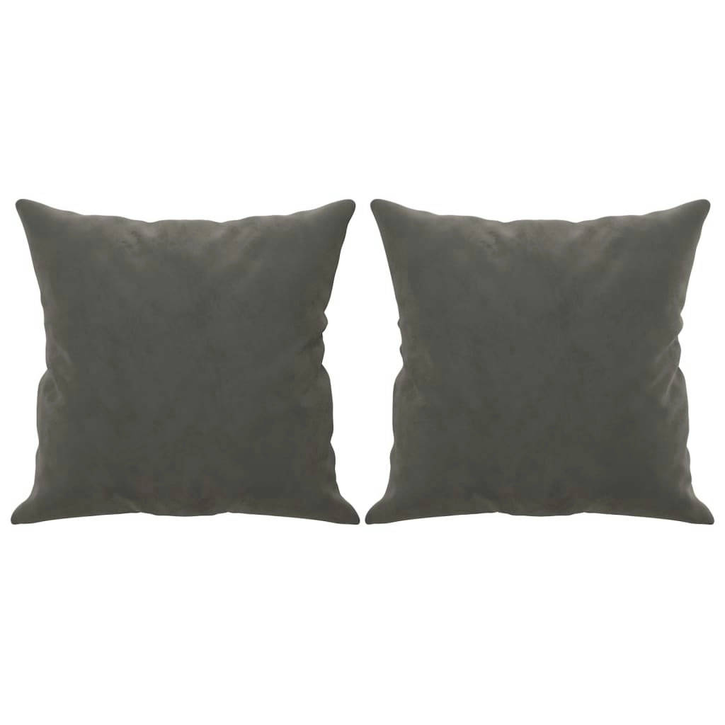 Throw Pillows 2 pcs Dark Grey 40x40 cm Velvet 349486