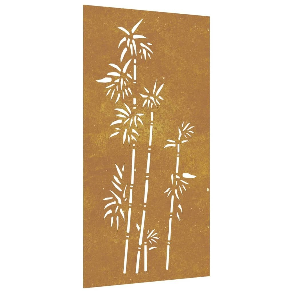 Garden Wall Decoration 105x55 cm Corten Steel Bamboo Design 824484