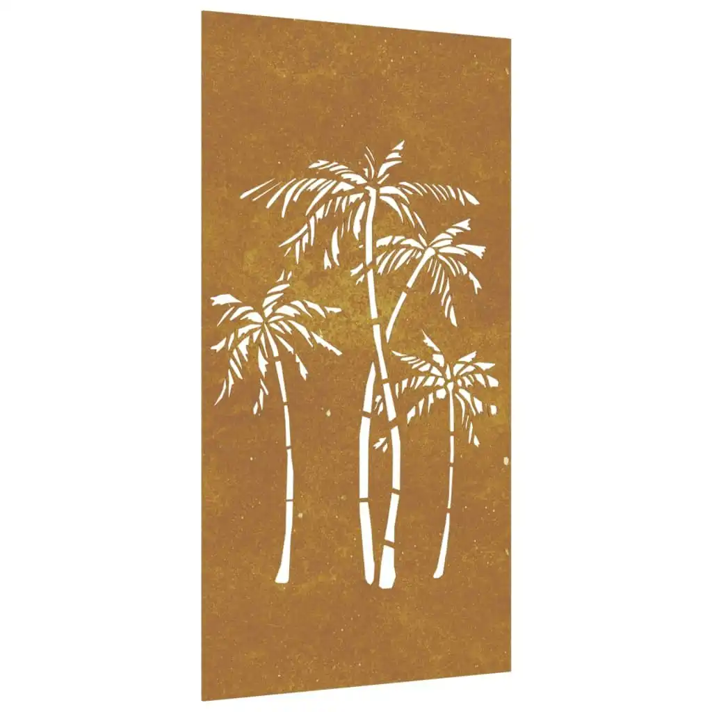 Garden Wall Decoration 105x55 cm Corten Steel Palm Tree Design 824485