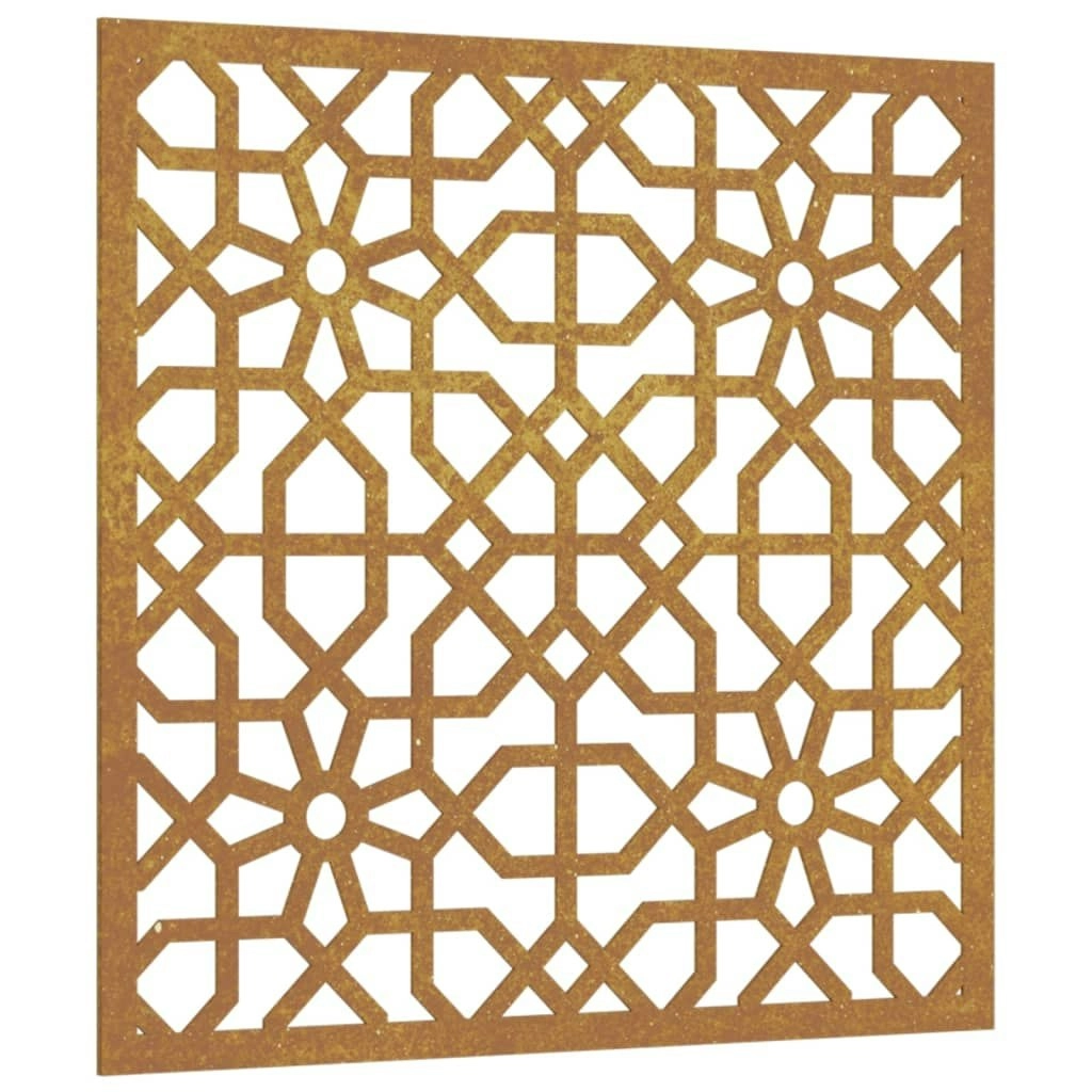 Garden Wall Decoration 55x55 cm Corten Steel Moorish Design 824478