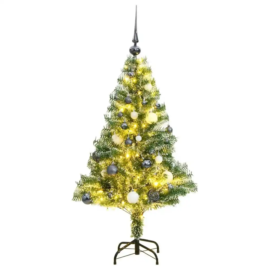 Artificial Christmas Tree with 150 LEDs&Ball Set&Flocked Snow 120 cm 3210099