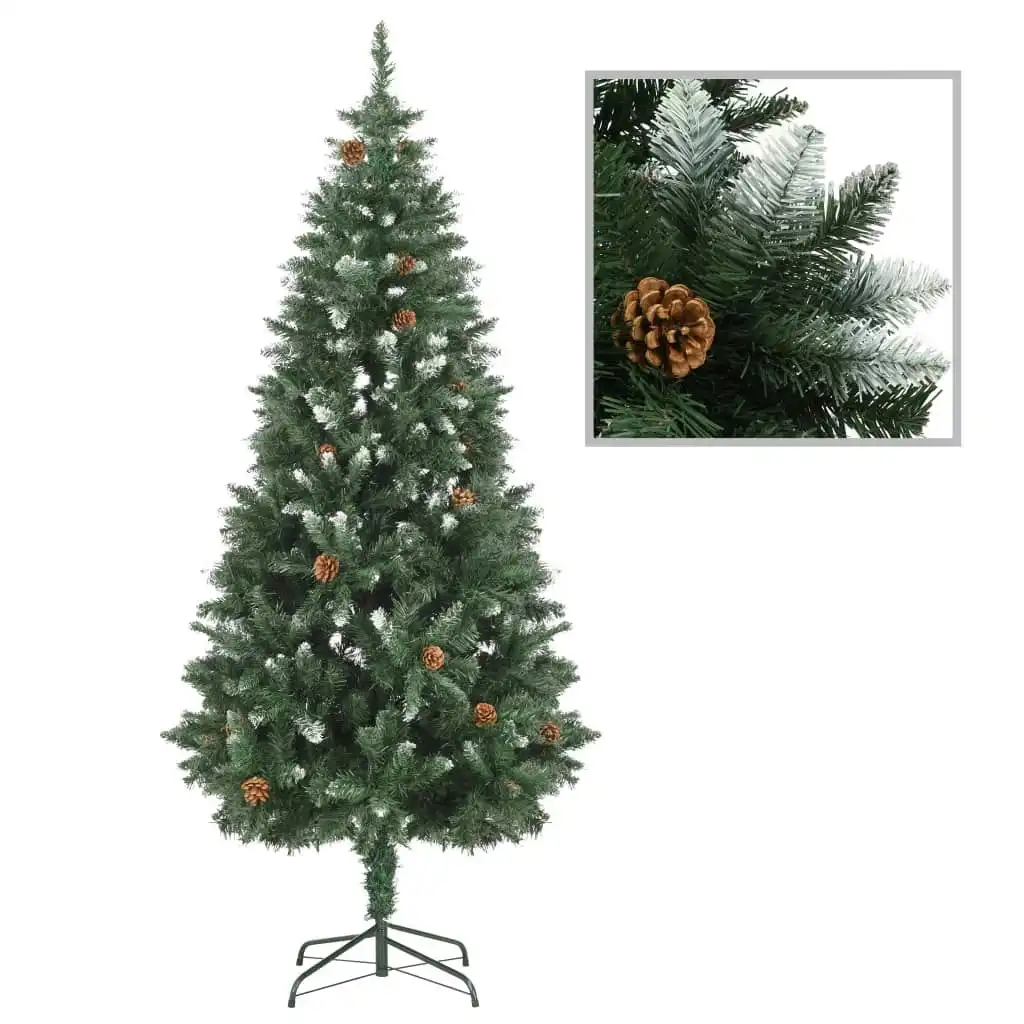 Artificial Christmas Tree with Pine Cones and White Glitter 180 cm 284318