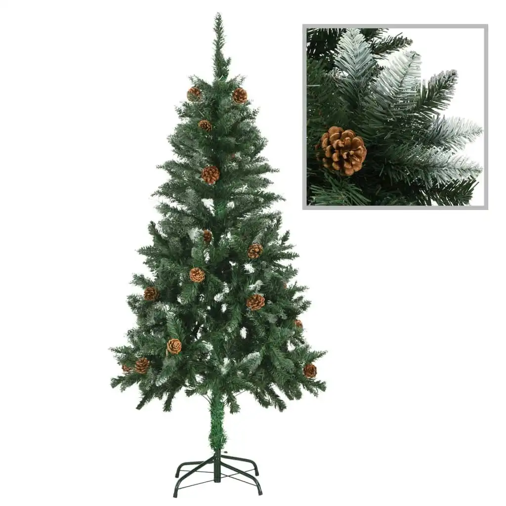 Artificial Christmas Tree with Pine Cones and White Glitter 150 cm 284317