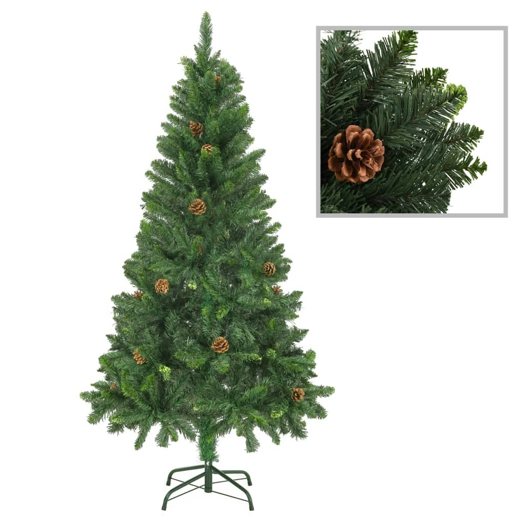 Artificial Christmas Tree with Pine Cones Green 150 cm 284314