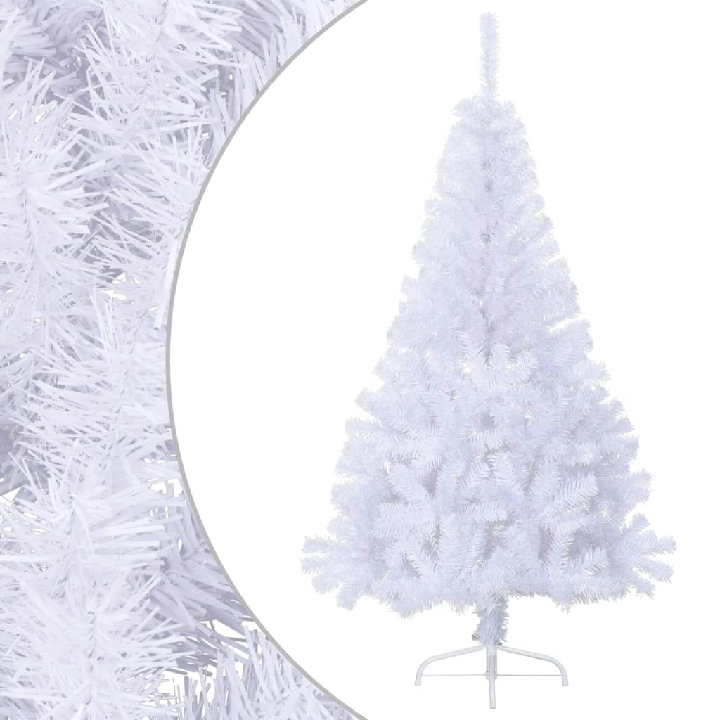 Artificial Half Christmas Tree with Stand White 120 cm PVC 328417