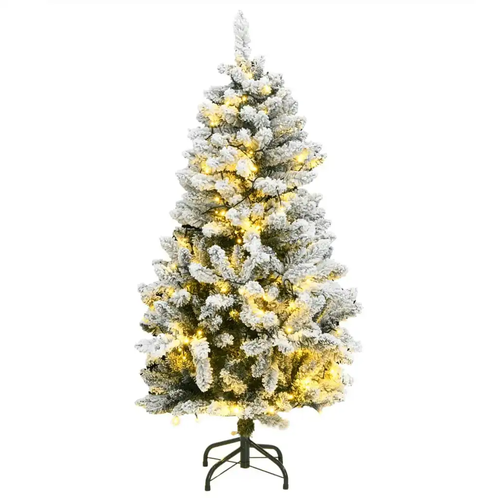 Artificial Hinged Christmas Tree 150 LEDs & Flocked Snow 150 cm 3210082