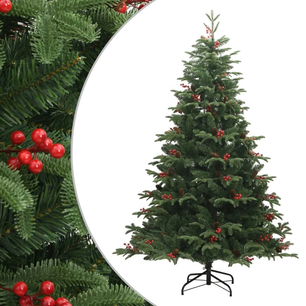 Artificial Hinged Christmas Tree with Cones and Berries 180 cm 358376