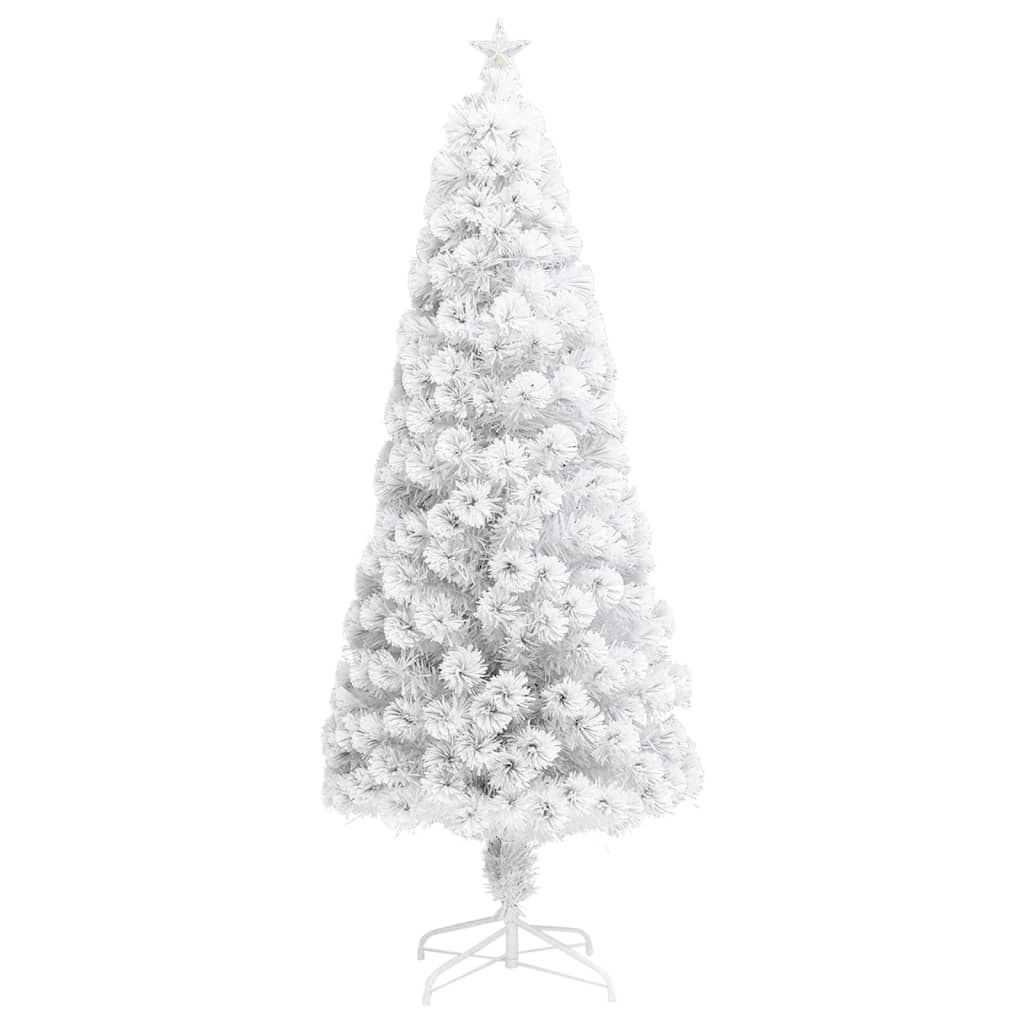 Artificial Pre-lit Christmas Tree White 180 cm Fibre Optic 329086