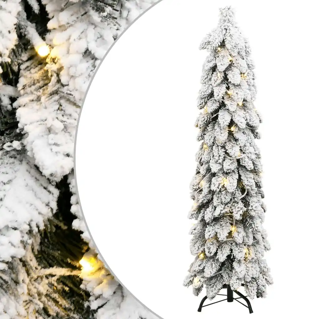 Artificial Pre-lit Christmas Tree with 60 LEDs and Flocked Snow 120 cm 357696