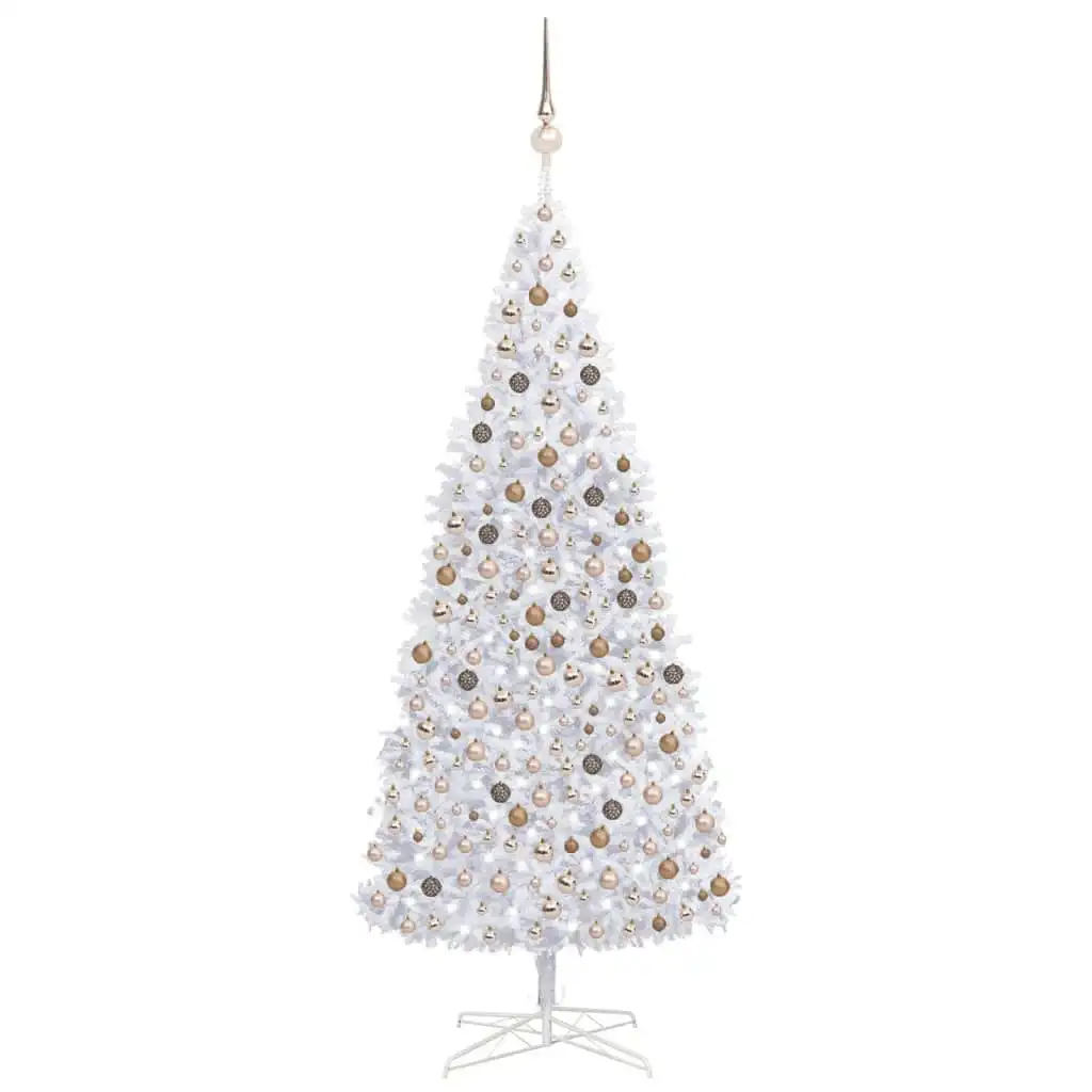 Artificial Pre-lit Christmas Tree with Ball Set LEDs 400 cm White 3077839