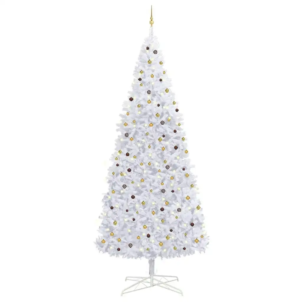 Artificial Pre-lit Christmas Tree with Ball Set LEDs 400 cm White 3077791