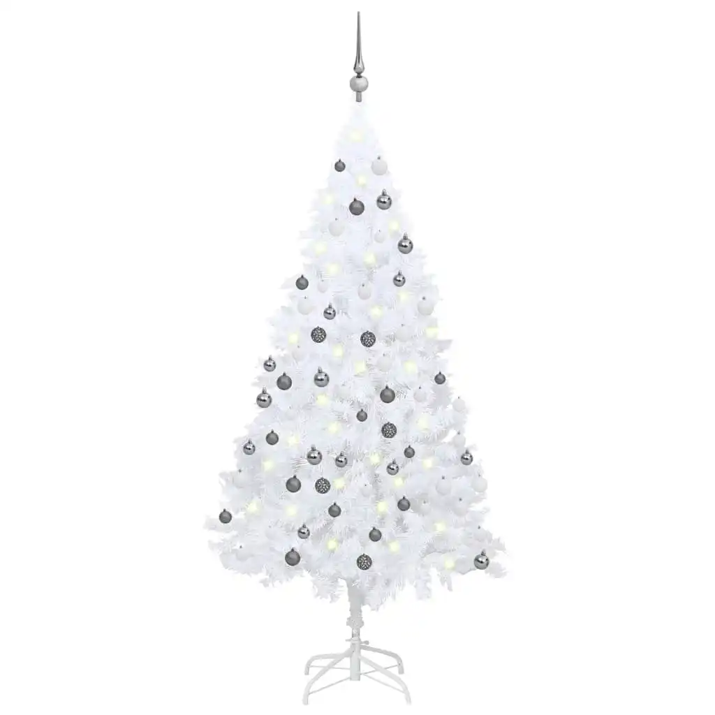 Artificial Pre-lit Christmas Tree with Ball Set White 120 cm PVC 3077711