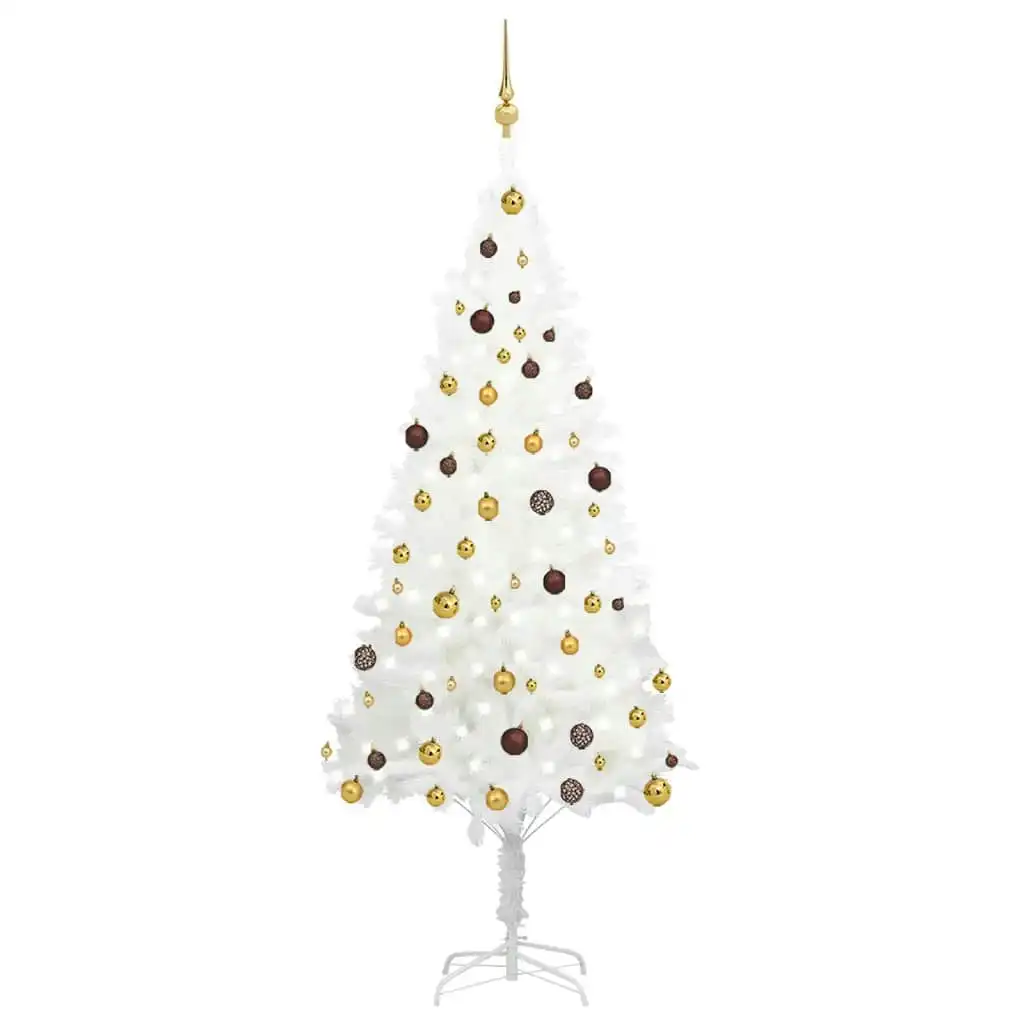 Artificial Pre-lit Christmas Tree with Ball Set White 210 cm 3077549