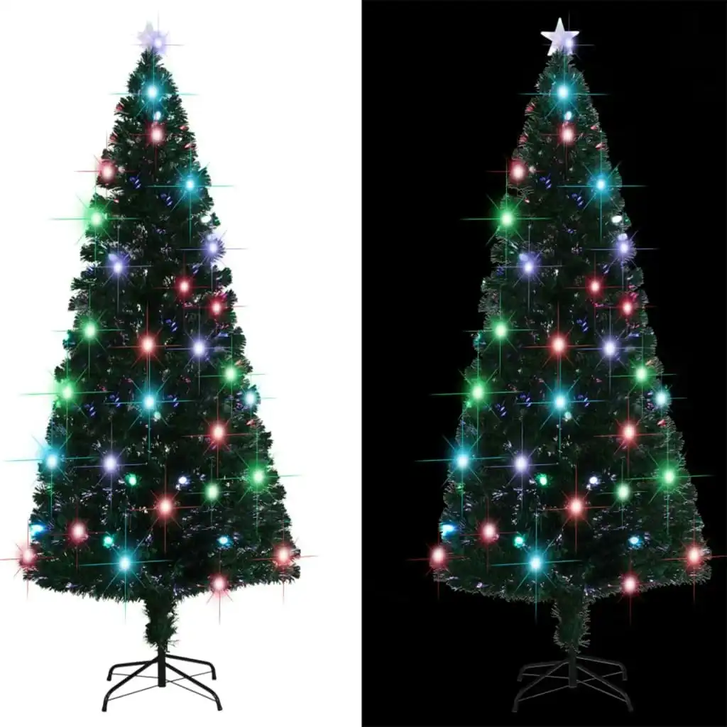 Artificial Pre-lit Christmas Tree with Stand 210 cm Fibre Optic 329075