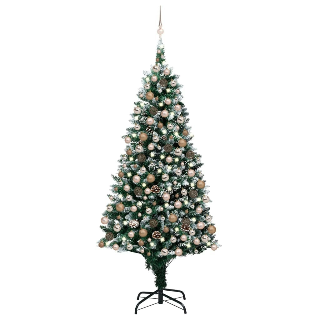 Artificial Pre-lit Christmas Tree with Ball Set&Pine Cones 210 cm 3077618