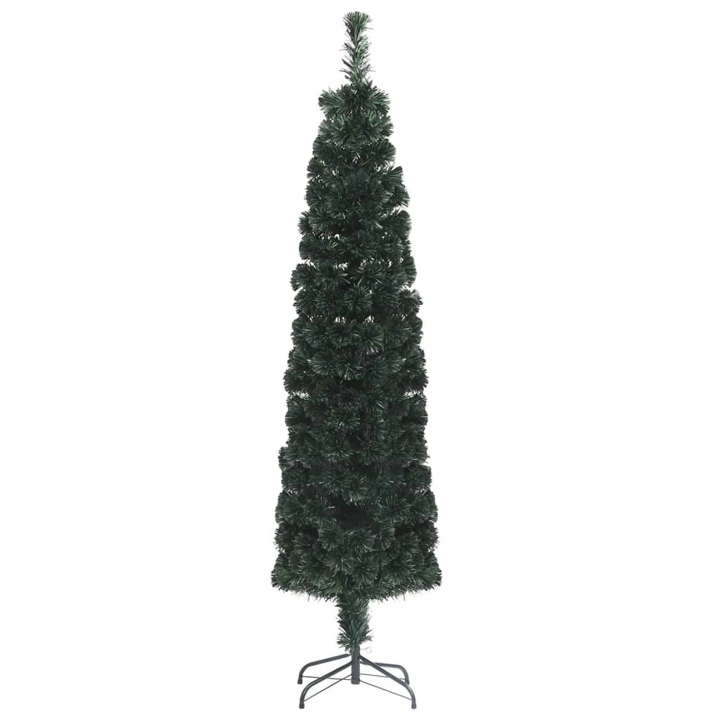 Artificial Slim Christmas Tree with Stand 240 cm Fibre Optic 329082