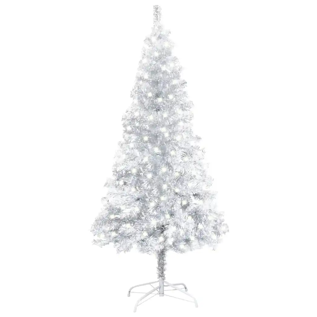 Artificial Pre-lit Christmas Tree with Stand Silver 120 cm PET 3077436