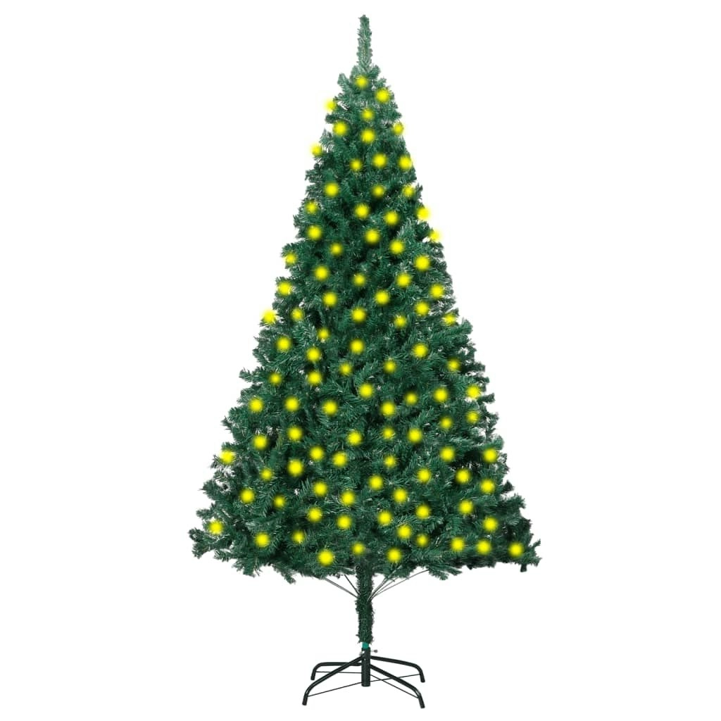 Artificial Pre-lit Christmas Tree with Thick Branches Green 210 cm 3077451