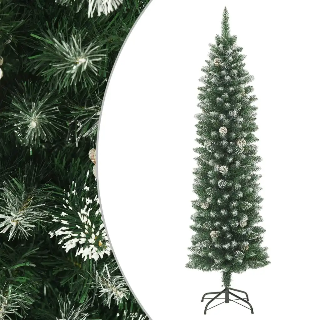 Artificial Slim Christmas Tree with Stand 180 cm PVC 345166