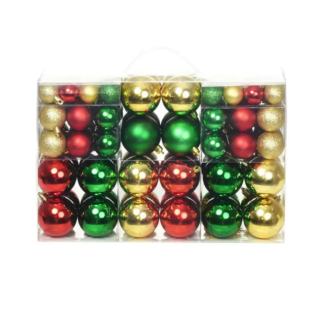 Christmas Balls 100 pcs Red/Gold/Green 245718