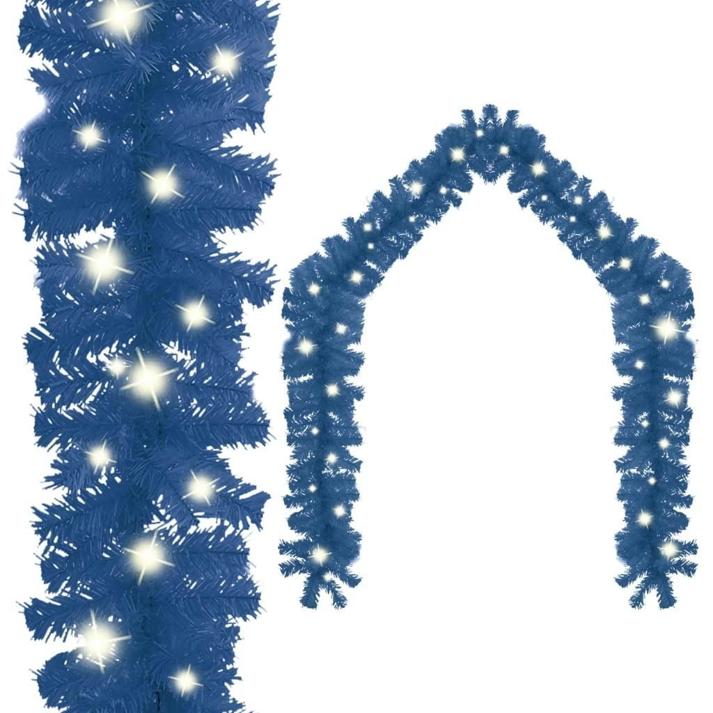 Christmas Garland with LED Lights 20 m Blue 329194