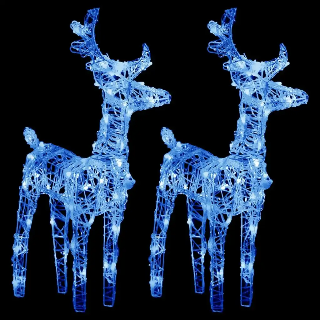 Christmas Reindeers 2 pcs Blue 80 LEDs Acrylic 342680