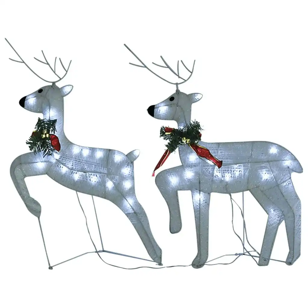 Christmas Reindeers 2 pcs White 40 LEDs 342685