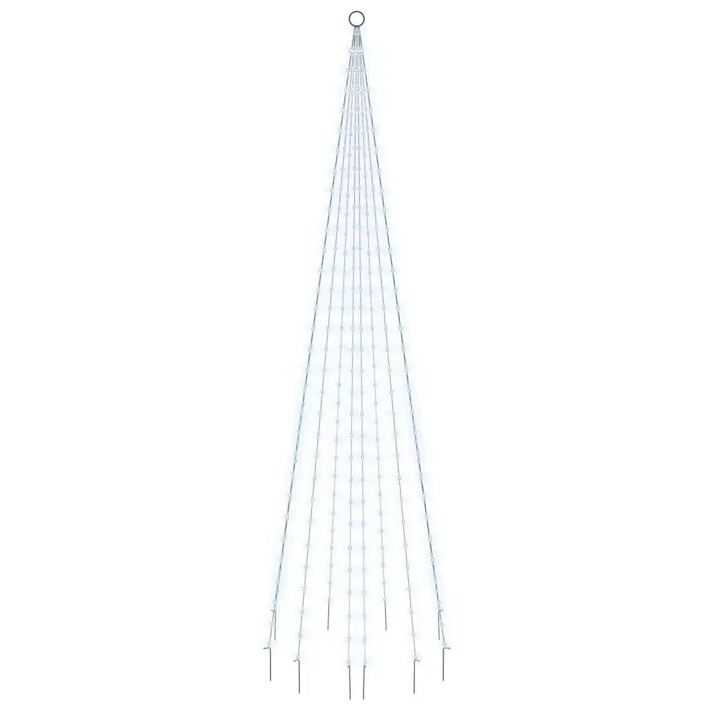 Christmas Tree on Flagpole Cold white 310 LEDs 300 cm 343523