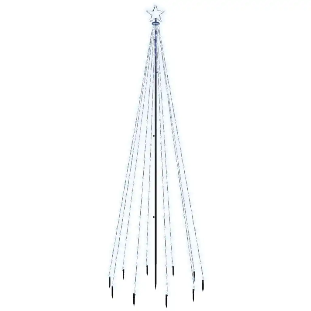 Christmas Tree with Spike Cold White 310 LEDs 300 cm 343555