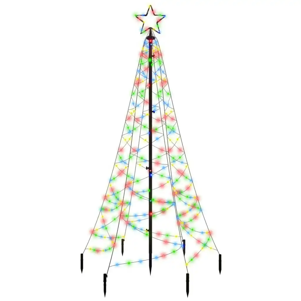 Christmas Tree with Spike Colourful 200 LEDs 180 cm 343568