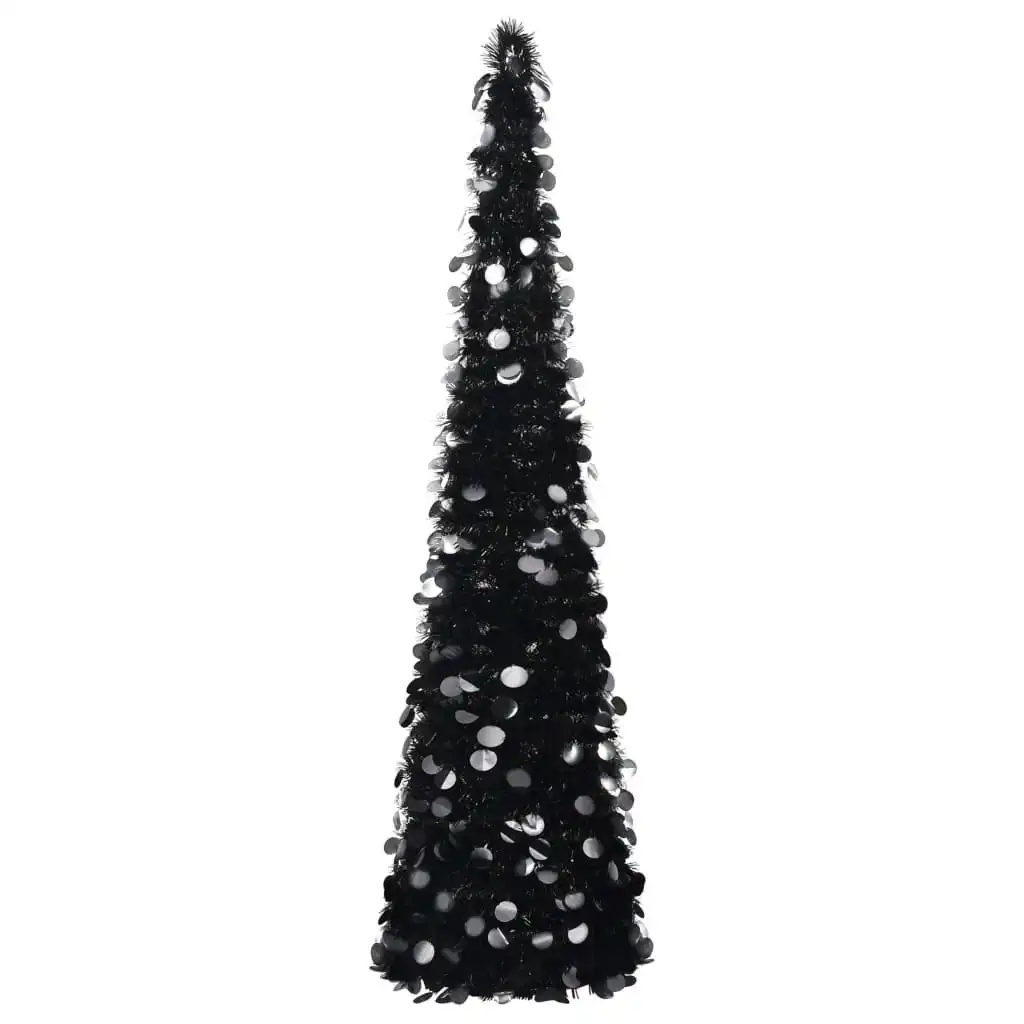 Pop-up Artificial Christmas Tree Black 150 cm PET 320986