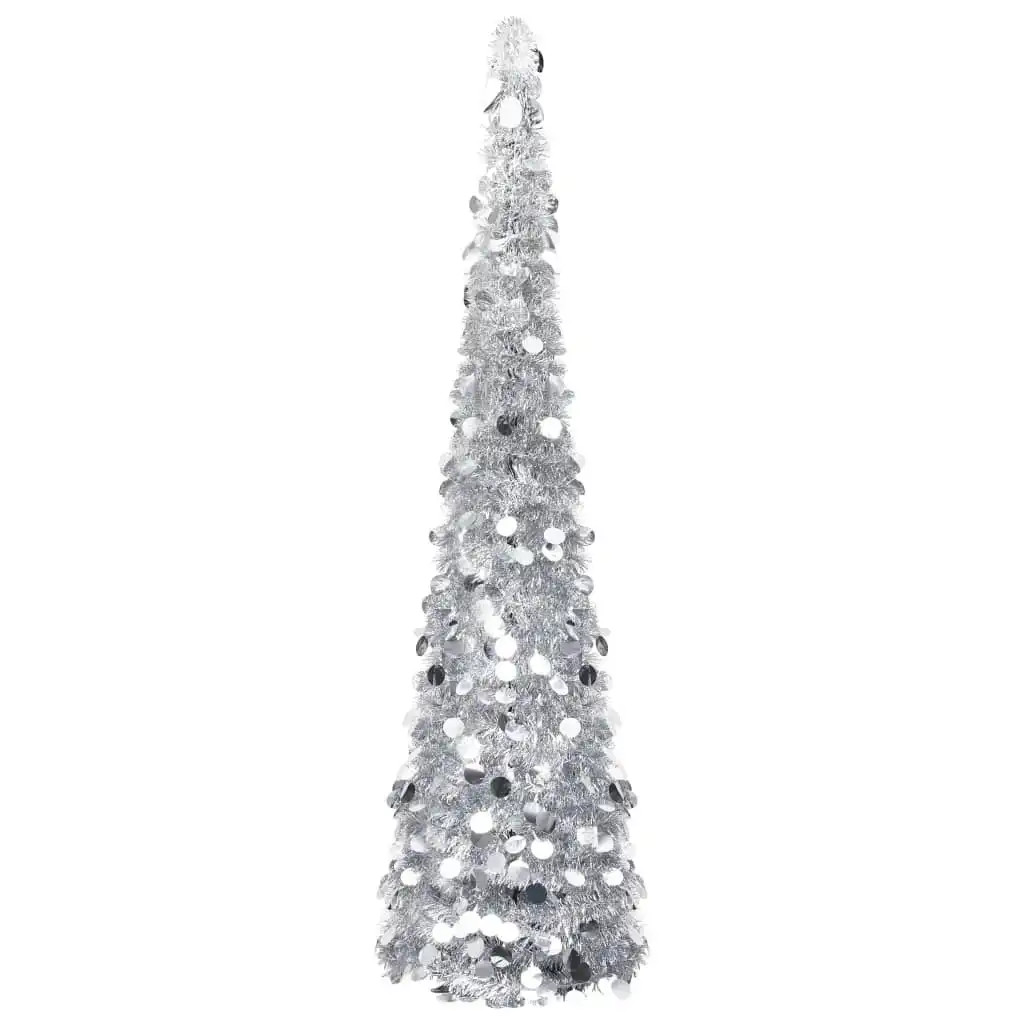 Pop-up Artificial Christmas Tree Silver 150 cm PET 320992