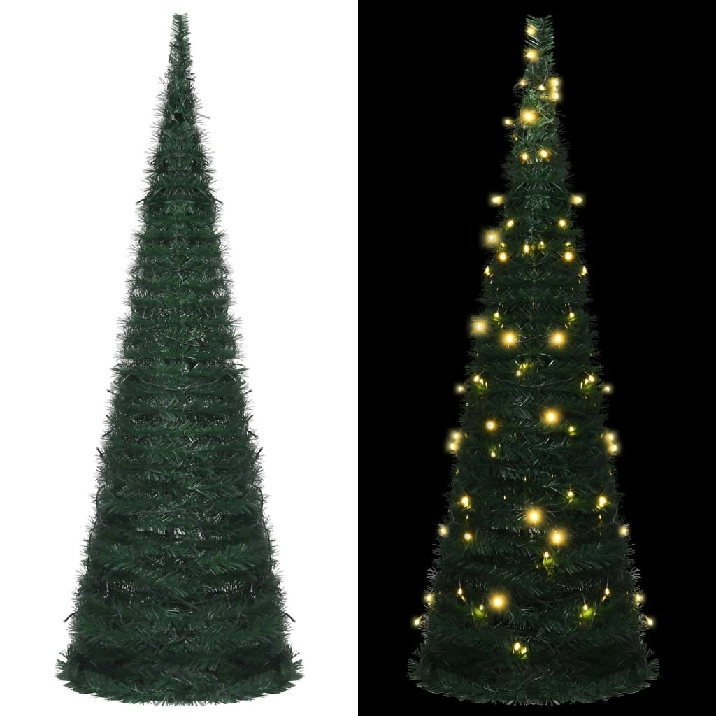 Pop-up String Artificial Pre-lit Christmas Tree Green 180 cm 321524