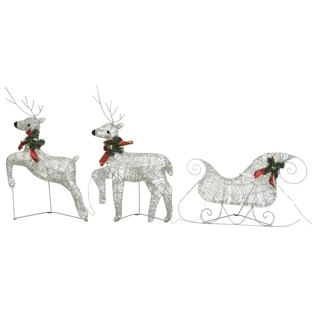 Reindeer & Sleigh Christmas Decoration 60 LEDs Outdoor Gold 289977