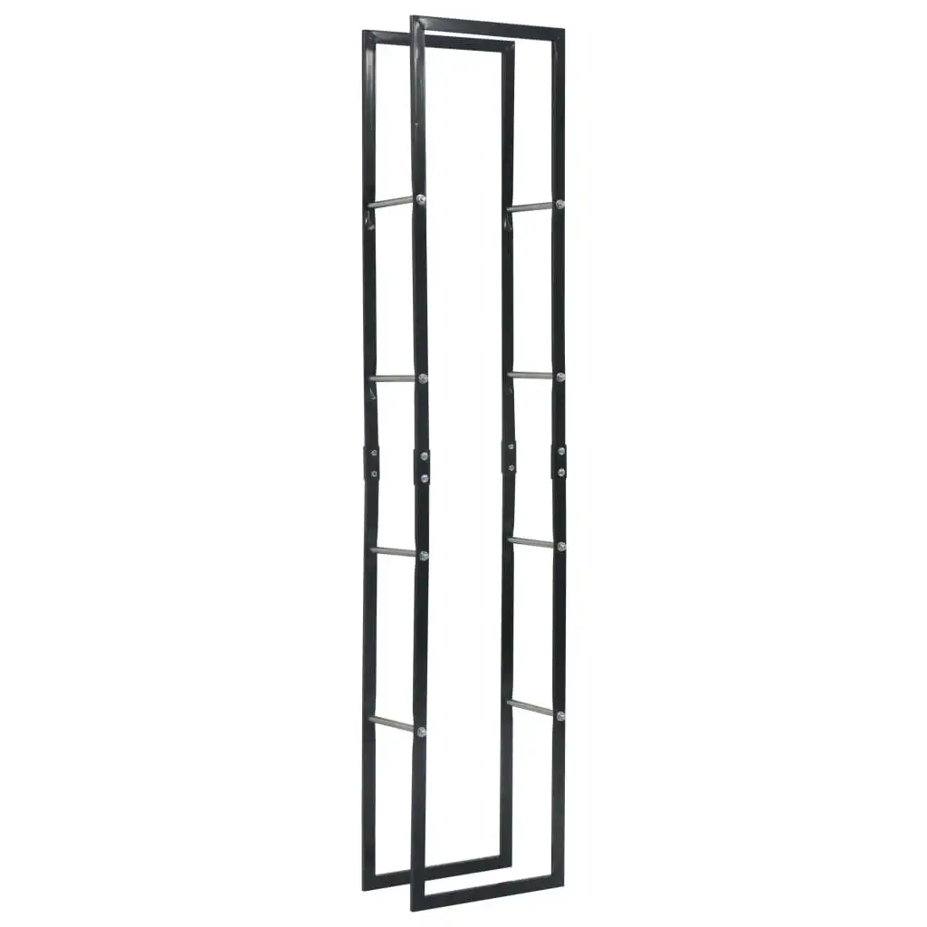 Firewood Rack Black 40x25x200 cm Steel 286283